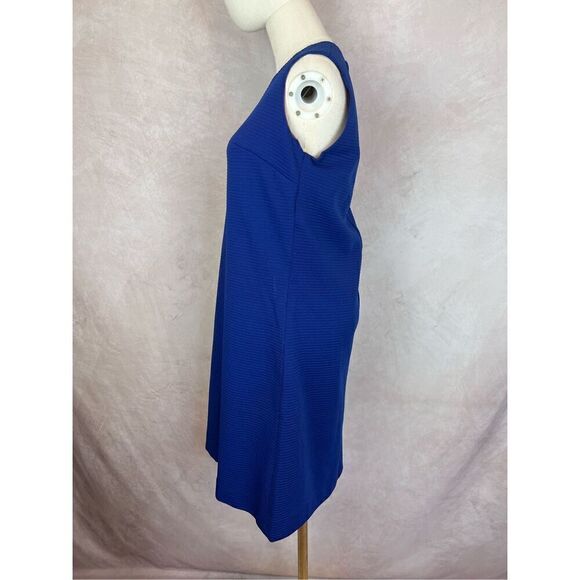 Vintage Shift Mod MCM Blue Ribbed Dress - Picture 3 of 9